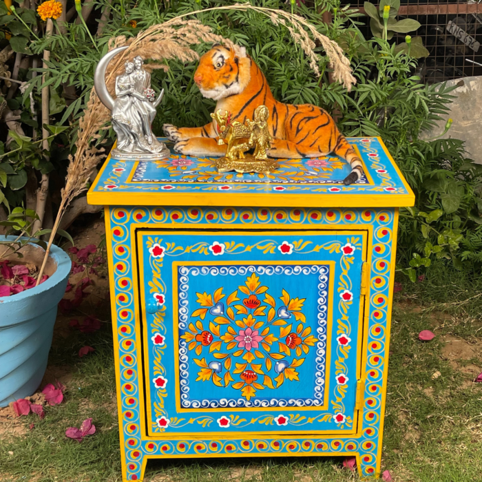 wooden storage table, storage table